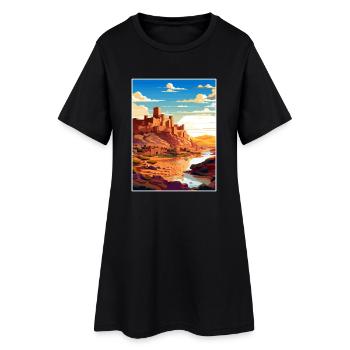 Aït Benhaddou Marokko Reiseposter Souvenir WPA - Frauen T-Shirt-Kleid - Schwarz - Vorne