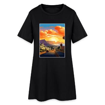 Cape Town Afrique du Sud Affiche de voyage Souvenir WPA - Robe T-shirt Femme - noir - Devant