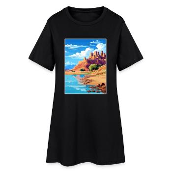 Aït Benhaddou Maroc Affiche de voyage Souvenir WPA - Robe T-shirt Femme - noir - Devant