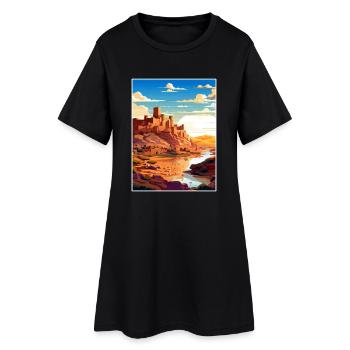 Aït Benhaddou Maroc Affiche de voyage Souvenir WPA - Robe T-shirt Femme - noir - Devant