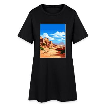 Aït Benhaddou Maroc Affiche de voyage Souvenir WPA - Robe T-shirt Femme - noir - Devant