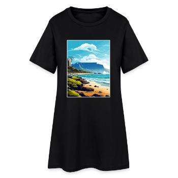 Tafelberg Südafrika Reiseposter Souvenir - Frauen T-Shirt-Kleid - Schwarz - Vorne