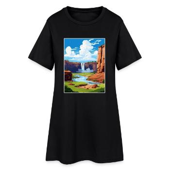 Ouzoud Wasserfälle Marokko Reise Poster Souvenir - Frauen T-Shirt-Kleid - Schwarz - Vorne