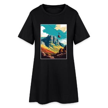Montagne de la Table Afrique du Sud Affiche de voyage souvenir - Robe T-shirt Femme - noir - Devant