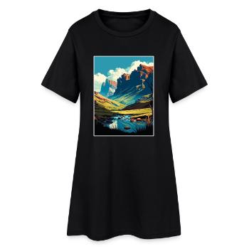 Drakensberge Südafrika Reiseposter Souvenir - Frauen T-Shirt-Kleid - Schwarz - Vorne