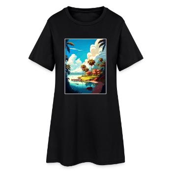 Goa Inde Voyage Affiche Souvenir Carte Postale Peinture - Robe T-shirt Femme - noir - Devant