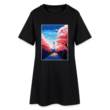 Japan Tokio Reise Poster Souvenir Postkarte Farbe - Frauen T-Shirt-Kleid - Schwarz - Vorne