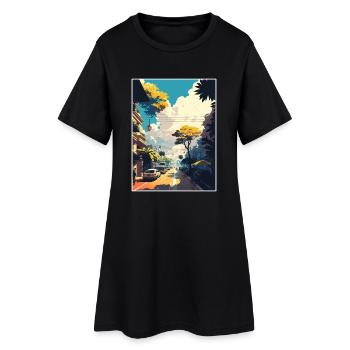 Hanoi Vietnam Reise Poster Souvenir Malerei WPA - Frauen T-Shirt-Kleid - Schwarz - Vorne