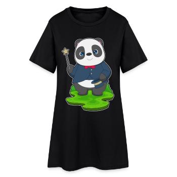 Baguette de sorcier panda - Robe T-shirt Femme - noir - Devant