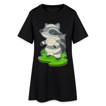 Raccoon Halloween Mummy - Women’s T-Shirt Dress - black - Front