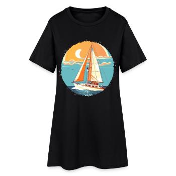 Look de bande dessinée de voile - Robe T-shirt Femme - noir - Devant