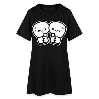 Gants de boxe drôles - Robe T-shirt Femme - noir - Devant
