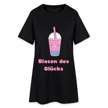 Blasen des Glücks - Frauen T-Shirt-Kleid - Schwarz - Vorne