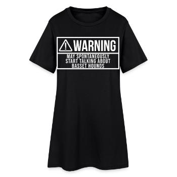 Basset Hund - Frauen T-Shirt-Kleid - Schwarz - Vorne
