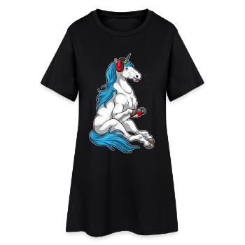 Manette de jeu Unicorn - Robe T-shirt Femme - noir - Devant