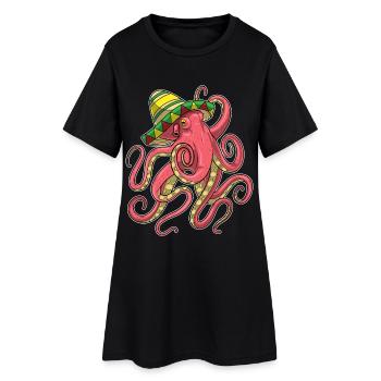 Octopus Sombrero - Women’s T-Shirt Dress - black - Front