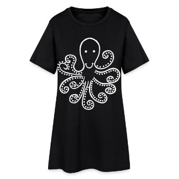 Pieuvre blanche étrange - Robe T-shirt Femme - noir - Devant