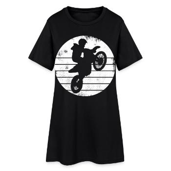 Dessin de pilote de motocross - Robe T-shirt Femme - noir - Devant