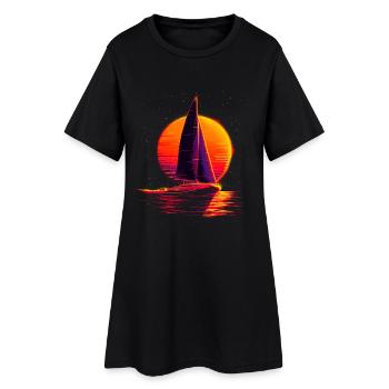 Voile à l’ancienne - Robe T-shirt Femme - noir - Devant