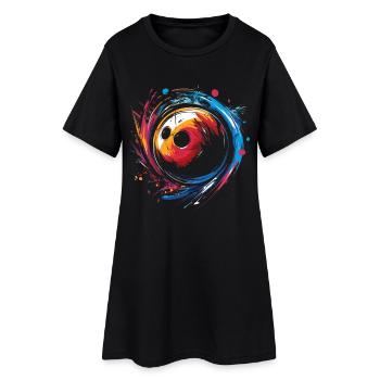 Vintage Bowling Retrowave - Frauen T-Shirt-Kleid - Schwarz - Vorne