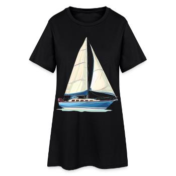 Sailboat Graphics - Women’s T-Shirt Dress - black - Front