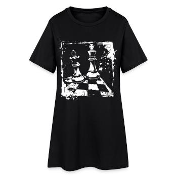 Reine et roi des échecs - Robe T-shirt Femme - noir - Devant