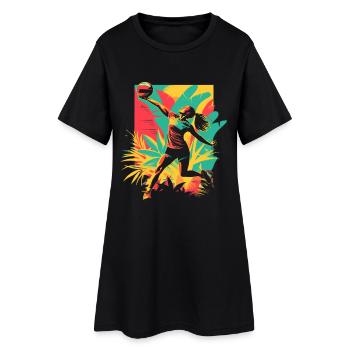 Joueur de volley-ball - Robe T-shirt Femme - noir - Devant