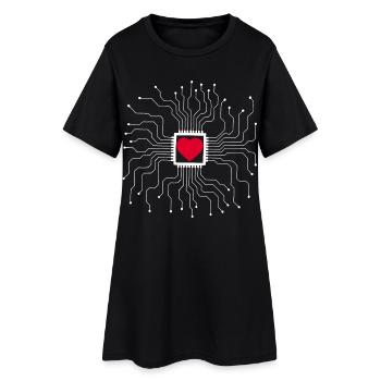 Le coeur est une machine - Robe T-shirt Femme - noir - Devant