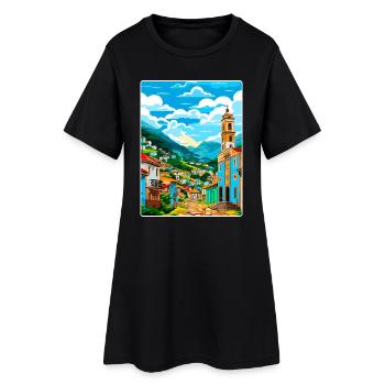 Ouro Preto Brésil Affiche de voyage Peinture Souvenir WPA - Robe T-shirt Femme - noir - Devant