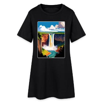 Guyana Caraïbes Voyage Affiche Souvenir Peinture WPA - Robe T-shirt Femme - noir - Devant