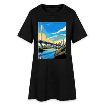 Sao Paulo Brésil Affiche de voyage Peinture Souvenir WPA - Robe T-shirt Femme - noir - Devant