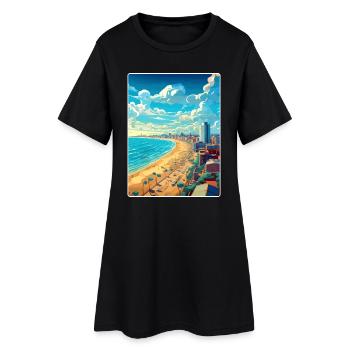 Mar Del Plata Reise Poster Souvenir Malerei WPA - Frauen T-Shirt-Kleid - Schwarz - Vorne