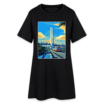 Sao Paulo Brésil Affiche de voyage Peinture Souvenir WPA - Robe T-shirt Femme - noir - Devant