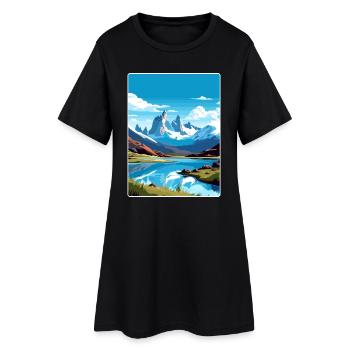 El Calafate Travel Poster Souvenir Postcard Paint - Women’s T-Shirt Dress - black - Front