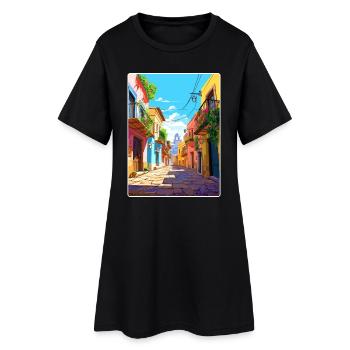 Tequila Mexique Voyage Affiche Souvenir Peinture WPA - Robe T-shirt Femme - noir - Devant