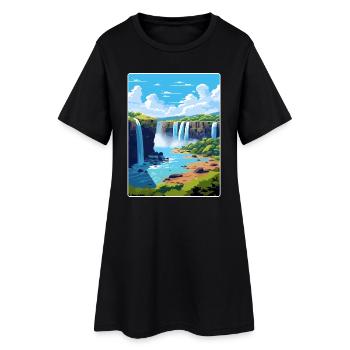 Iguazú Wasserfälle Reise Poster Souvenir Postkarte Farbe - Frauen T-Shirt-Kleid - Schwarz - Vorne