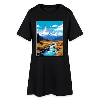 El Chalten Reiseposter Souvenir Postkarte Farbe - Frauen T-Shirt-Kleid - Schwarz - Vorne