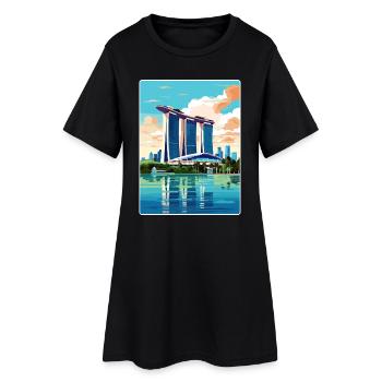 Marina Bay Sands Singapour Affiche de voyage souvenir - Robe T-shirt Femme - noir - Devant