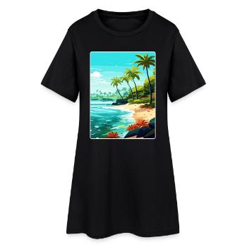 Maldives South Aisa Vintage Voyage Poster Souvenir - Robe T-shirt Femme - noir - Devant