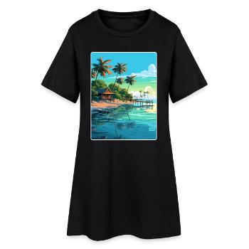 Maldives South Aisa Vintage Voyage Poster Souvenir - Robe T-shirt Femme - noir - Devant