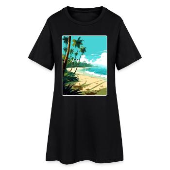 Maldives South Aisa Vintage Voyage Poster Souvenir - Robe T-shirt Femme - noir - Devant