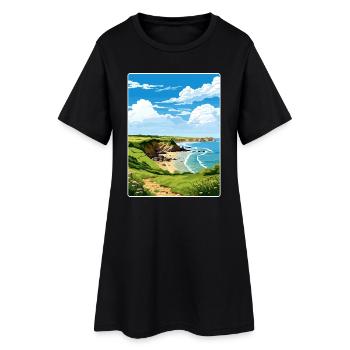 Cornwall Aonb Reise Poster Souvenir Malerei WPA - Frauen T-Shirt-Kleid - Schwarz - Vorne