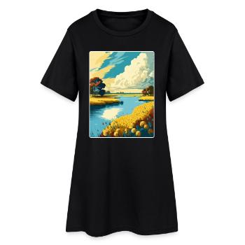 Carte d’affiche de voyage du parc national de Norfolk Broads - Robe T-shirt Femme - noir - Devant