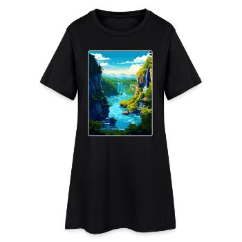 Plitvicer See Nationalpark Kroatien Reiseposter - Frauen T-Shirt-Kleid - Schwarz - Vorne