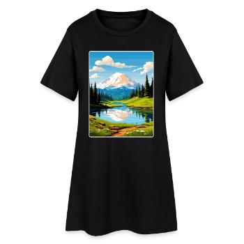Mount Rainer Neuer Nationalpark Reiseplakat WPA - Frauen T-Shirt-Kleid - Schwarz - Vorne