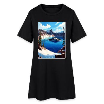 Crater Lake Snow National Park Affiche de voyage WPA - Robe T-shirt Femme - noir - Devant