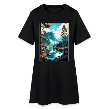 Yosemite Mirror Lake California Affiche de voyage WPA - Robe T-shirt Femme - noir - Devant