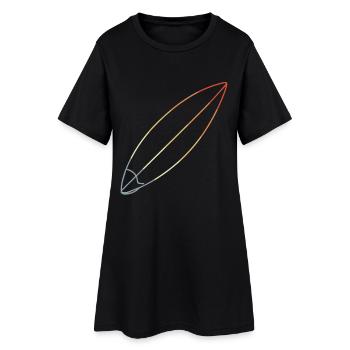 Planche de surf - Robe T-shirt Femme - noir - Devant