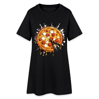 Graphique de pizza - Robe T-shirt Femme - noir - Devant