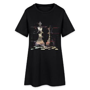 Graphique de la reine et du roi des échecs - Robe T-shirt Femme - noir - Devant